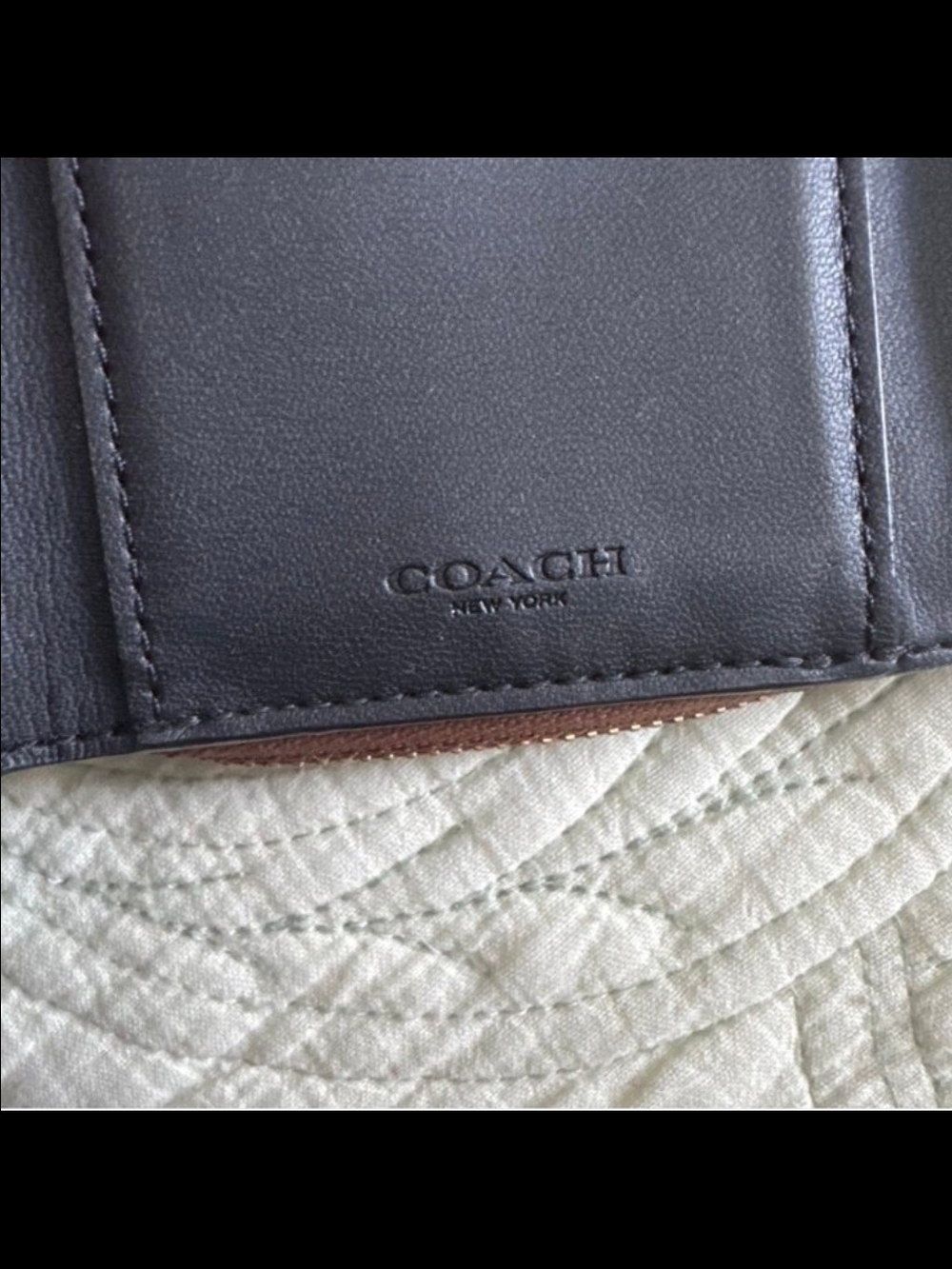 Coach Small Trifold Wallet with Rivets in Colorblock Signature Canvas - Picture 4 of 6